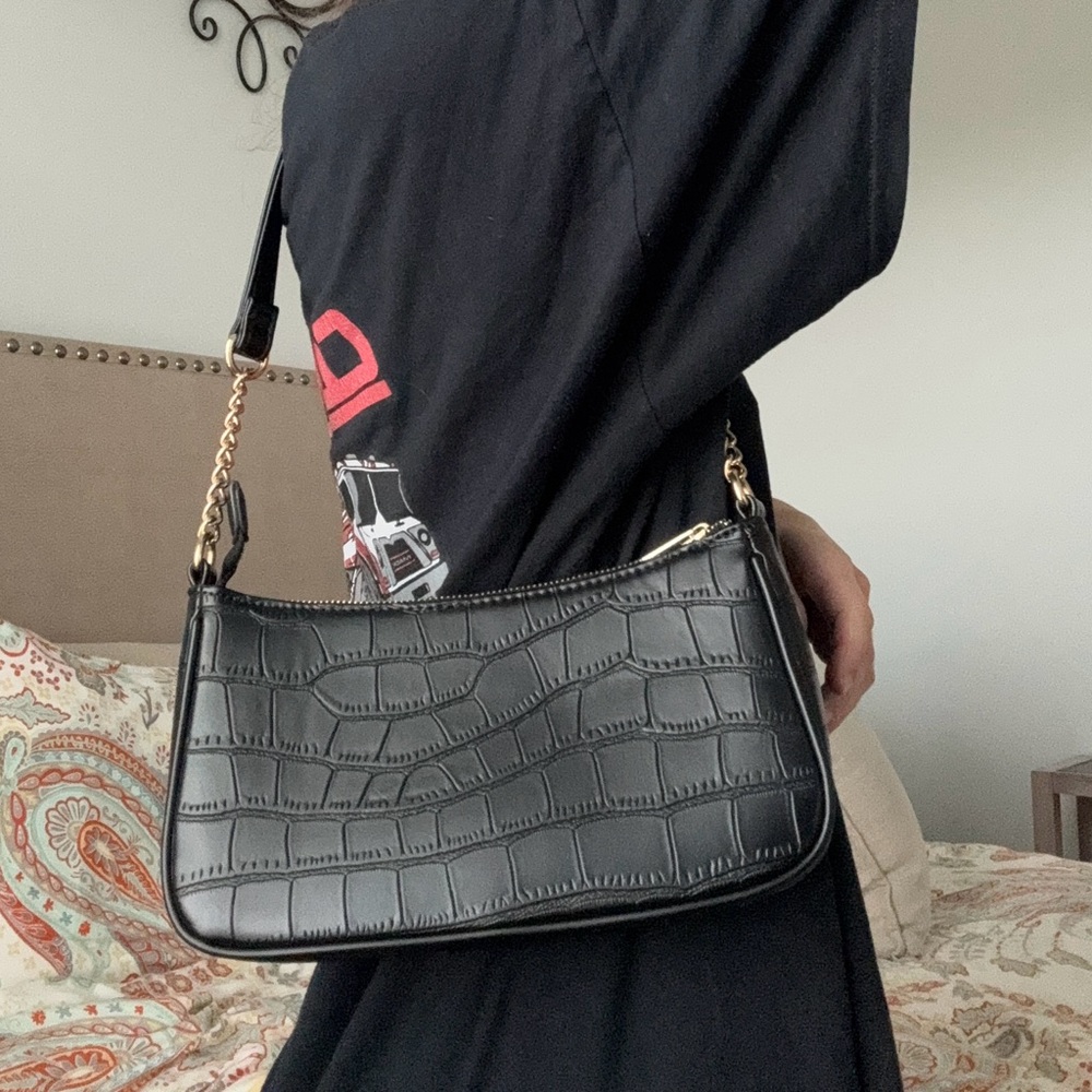Crocodile Baguette shoulder bag